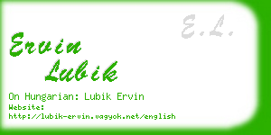 ervin lubik business card